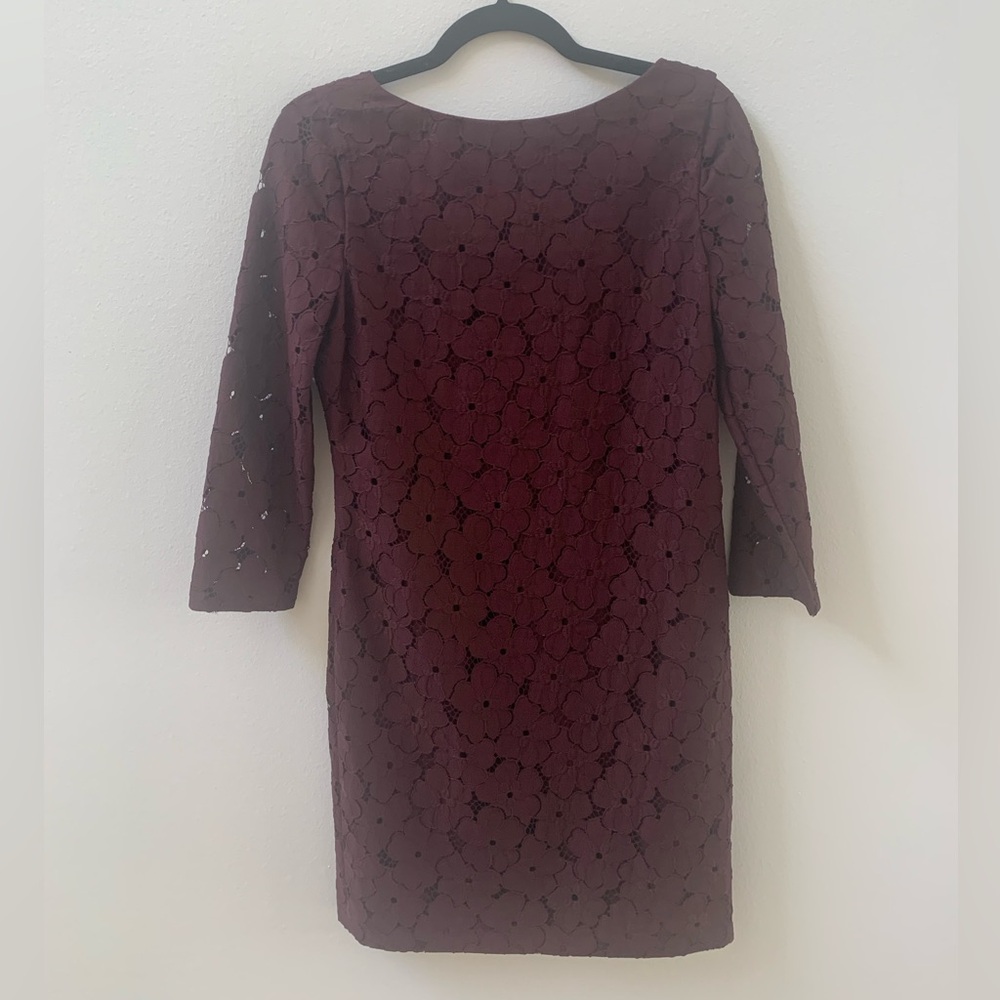 SZ 6 Diane Von Furstenberg Burgundy Dress - Picture 4 of 11
